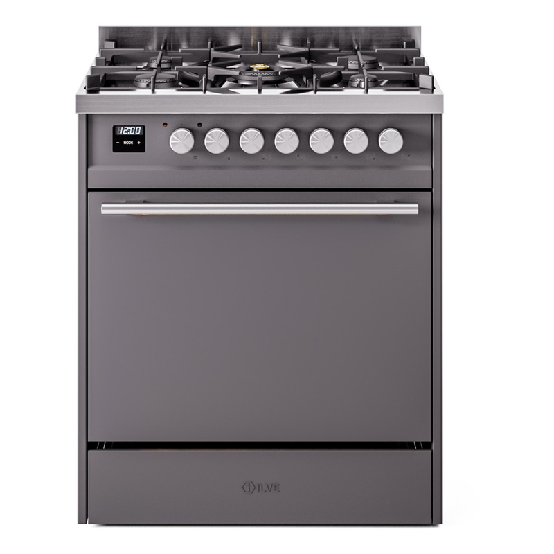 ILVE UP30QMPMGLP Professional Plus II 30 inch Dual Fuel Range  (Liquid Propane, Solid Door, Graphite Matte)