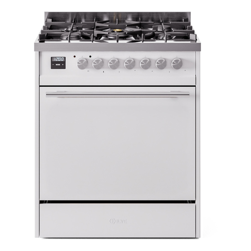 ILVE UP30QMPWH Professional Plus II 30 inch Dual Fuel Range  (Natural Gas, Solid Door, White)