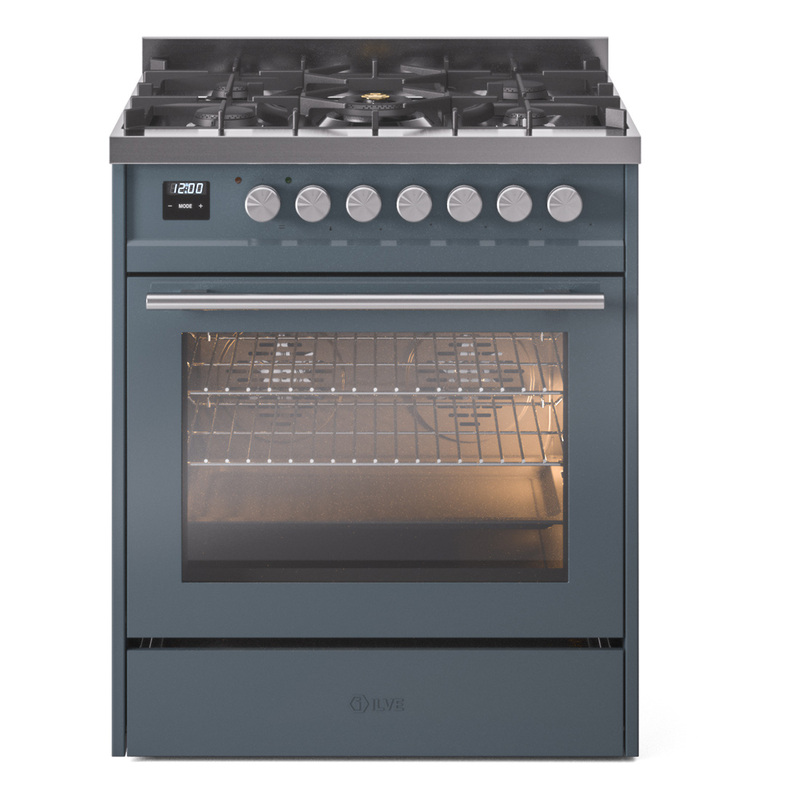 ILVE UP30WMPBG Professional Plus II 30 inch Dual Fuel Range  (Natural Gas, Triple Glass Door, Blue Grey)