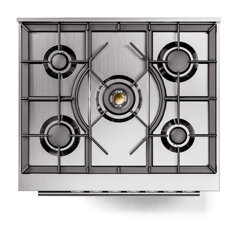 ILVE UP30WMPBK Professional Plus II 30" Dual Fuel Range, top view