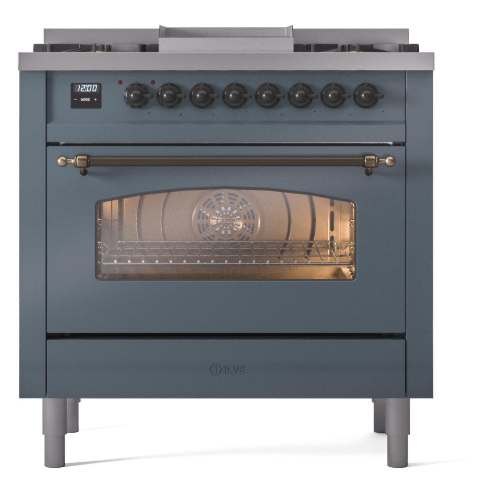 ILVE Nostalgie II 36" UP36FNMPBGBLP Dual Fuel Range front view