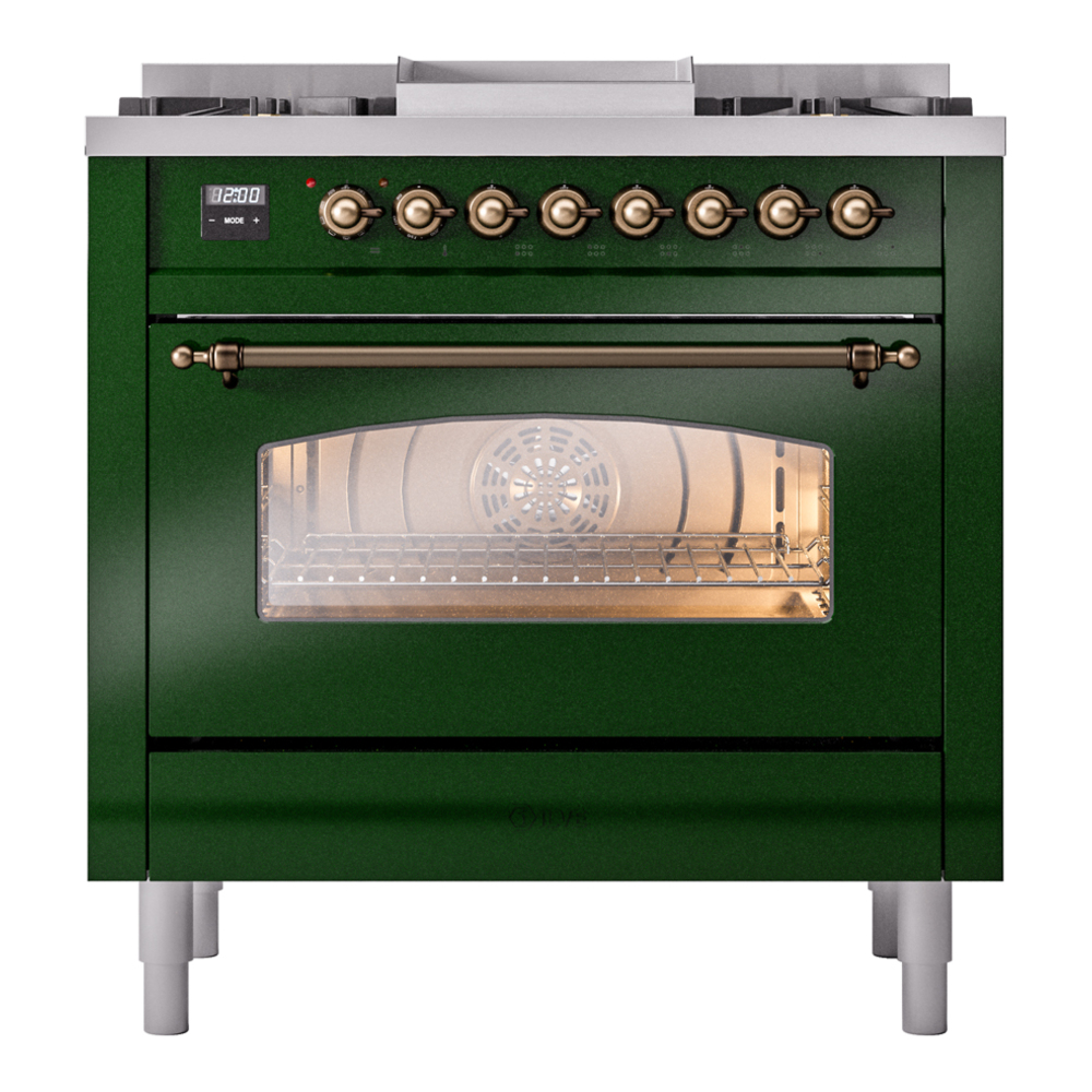 ILVE Nostalgie II 36" UP36FNMPEGB Dual Fuel Range front view front view