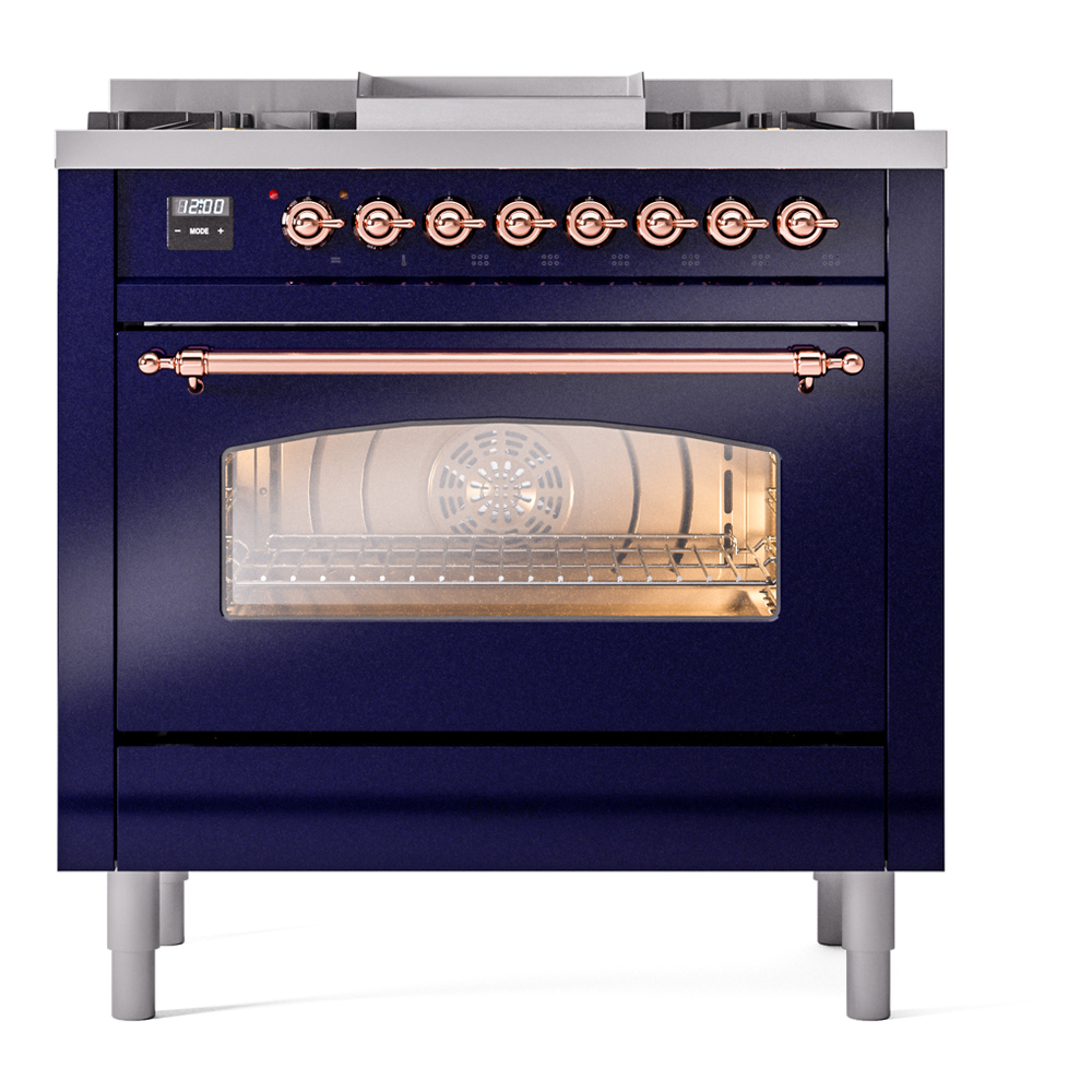 ILVE Nostalgie II 36" UP36FNMPMBPLP Dual Fuel Range front view