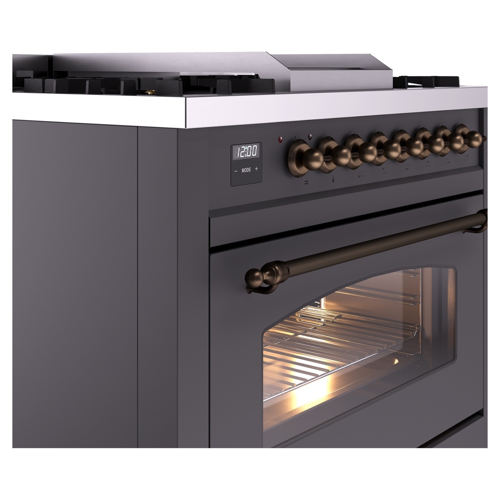 ILVE Nostalgie II 36" UP36FNMPMGBLP Dual Fuel Range details