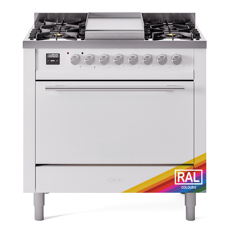 ILVE UP36FQMPRALP Professional Plus II 36 inch Dual Fuel Range  (Liquid Propane, Solid Door, RAL)