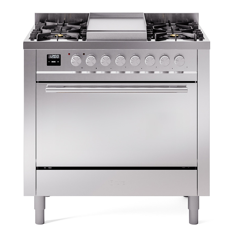 ILVE UP36FQMPSS Professional Plus II 36 inch Dual Fuel Range  (Natural Gas, Solid Door, Stainless Steel)