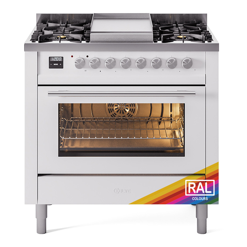 ILVE UP36FWMPRALP Professional Plus II 36 inch Dual Fuel Range  (Liquid Propane, Triple Glass Door, RAL)