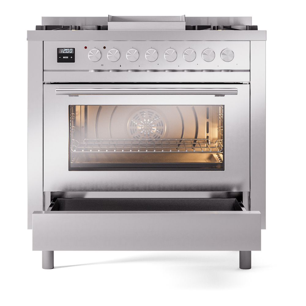 ILVE_UP36FWMPSS_Professional_Plus_II_drawer_opened
