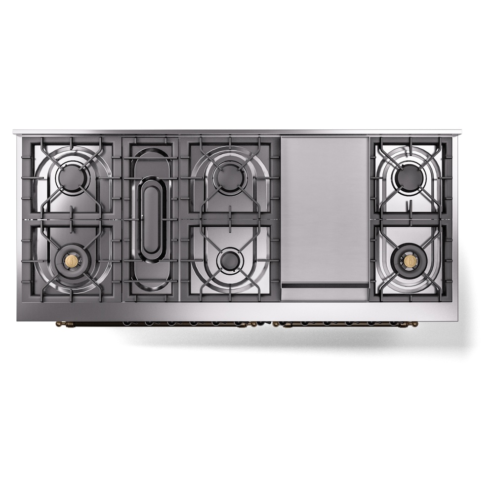 ILVE UP60FNMPAWB Nostalgie II 60" Dual Fuel Range, top view
