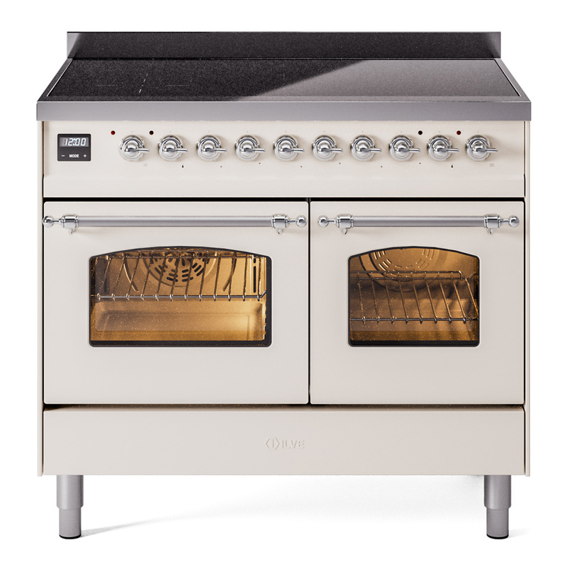 ILVE UPDI406NMPAWC Nostalgie II 40 inch Induction Range (Triple Glass Door, Antique White, Chrome)