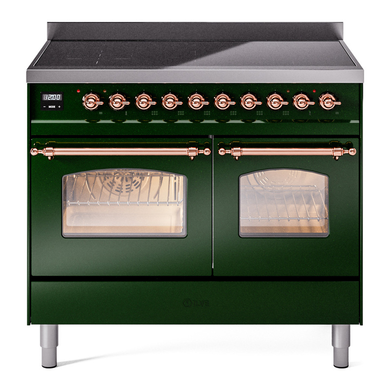 ILVE UPDI406NMPEGP Nostalgie II 40 inch Induction Range (Triple Glass Door, Emerald Green, Copper)