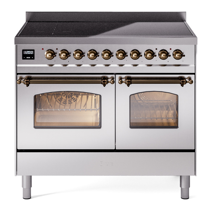 ILVE UPDI406NMPSSB Nostalgie II 40 inch Induction Range (Triple Glass Door, Stainless Steel, Burnished)