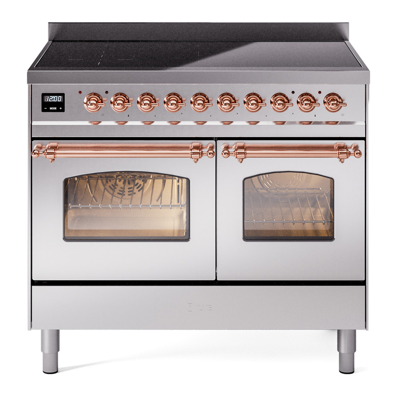 ILVE UPDI406NMPSSP Nostalgie II 40 inch Induction Range (Triple Glass Door, Stainless Steel, Copper)