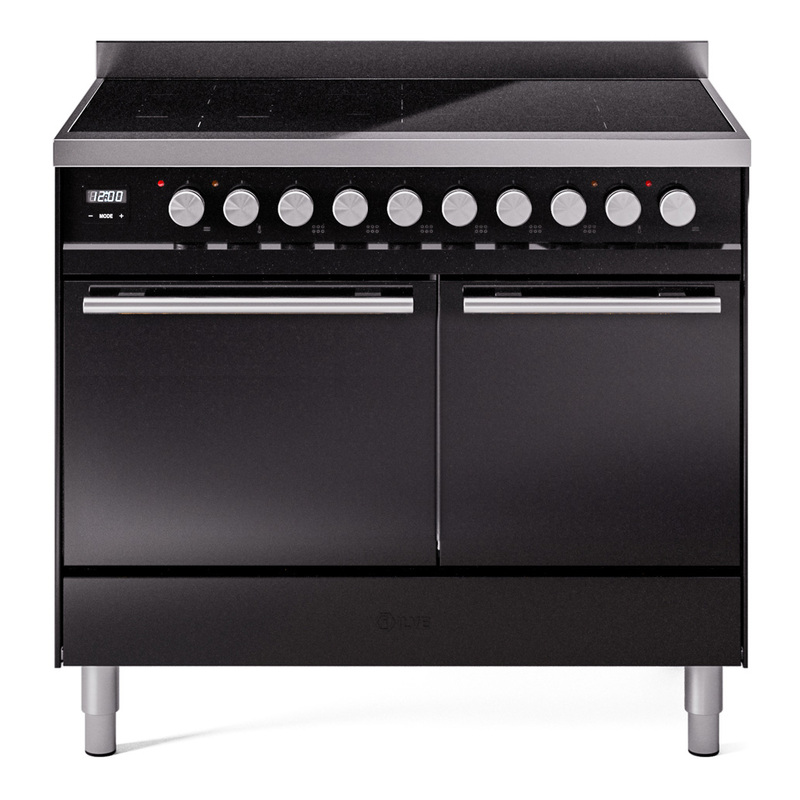 ILVE UPDI406QMPBK Professional Plus II 40 inch Induction Range  (Solid Door, Glossy Black)