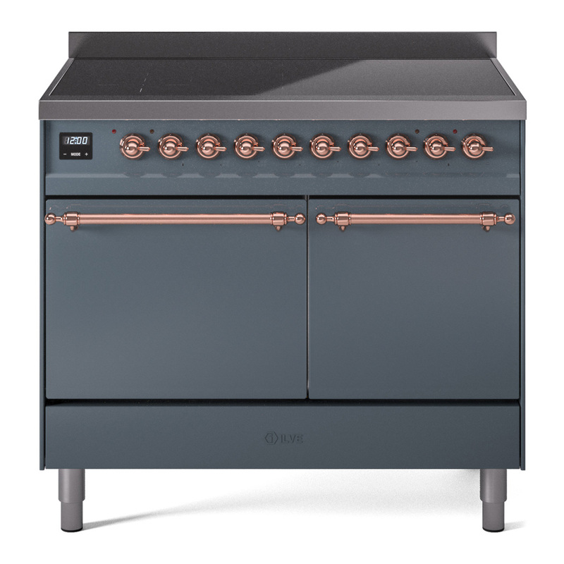 ILVE UPDI406QNMPBGP Nostalgie II 40 inch Induction Range (Solid Door, Blue Grey, Copper)