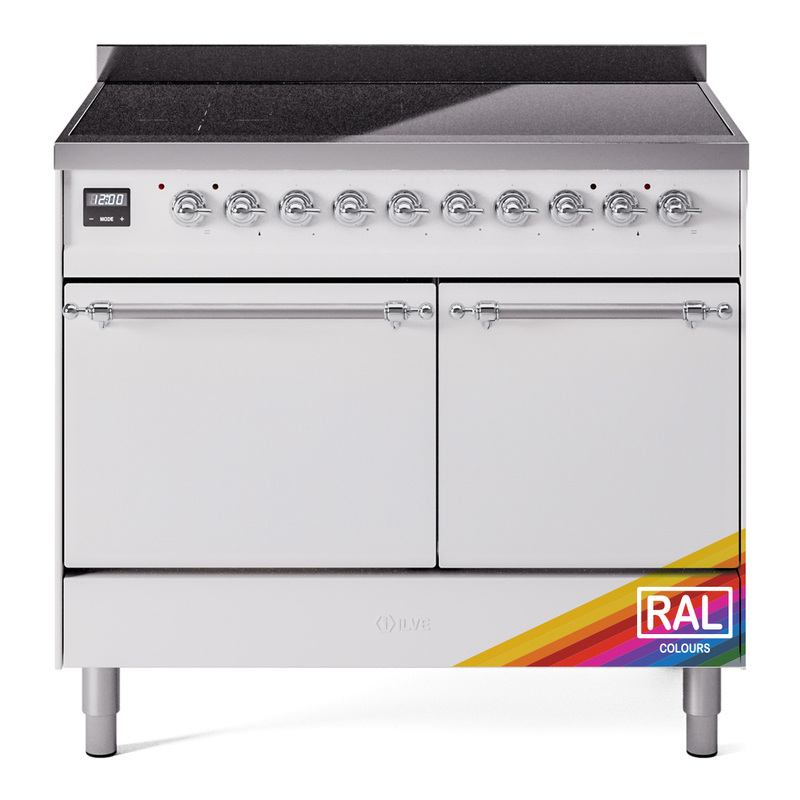 ILVE UPDI406QNMPRAC Nostalgie II 40 inch Induction Range (Solid Door, RAL, Chrome)