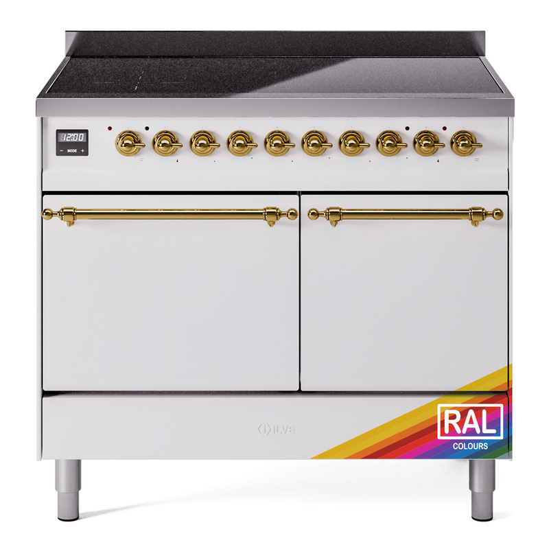 ILVE UPDI406QNMPRAG Nostalgie II 40 inch Induction Range (Solid Door, RAL, Brass)