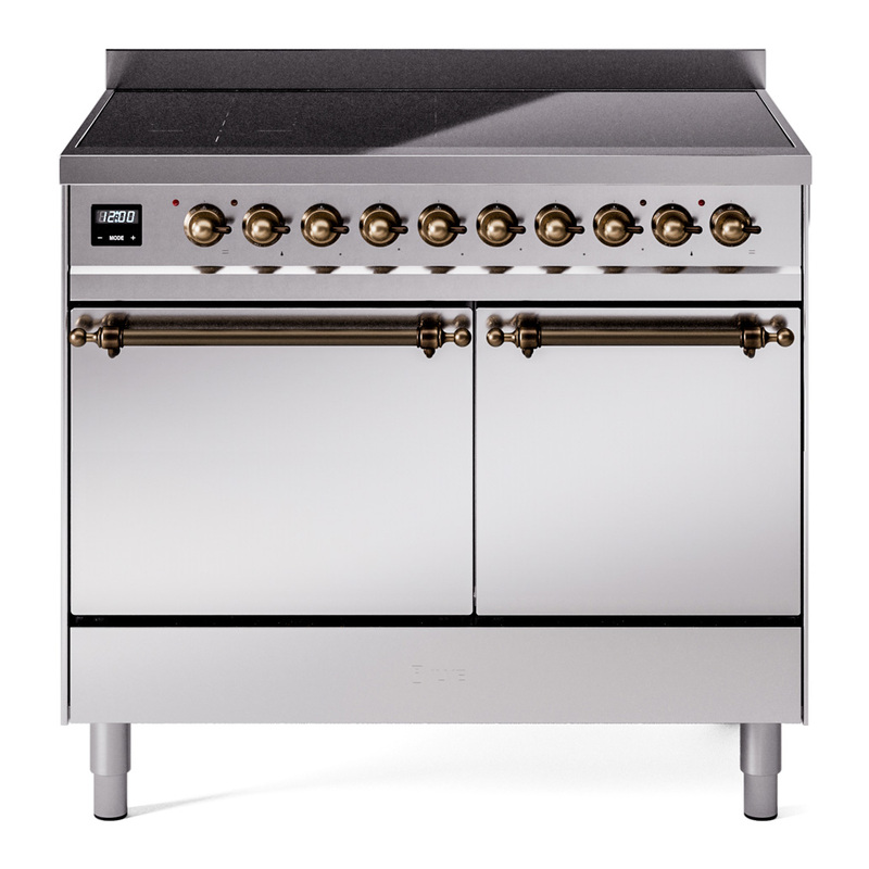 ILVE UPDI406QNMPSSB Nostalgie II 40 inch Induction Range (Solid Door, Stainless Steel, Burnished)