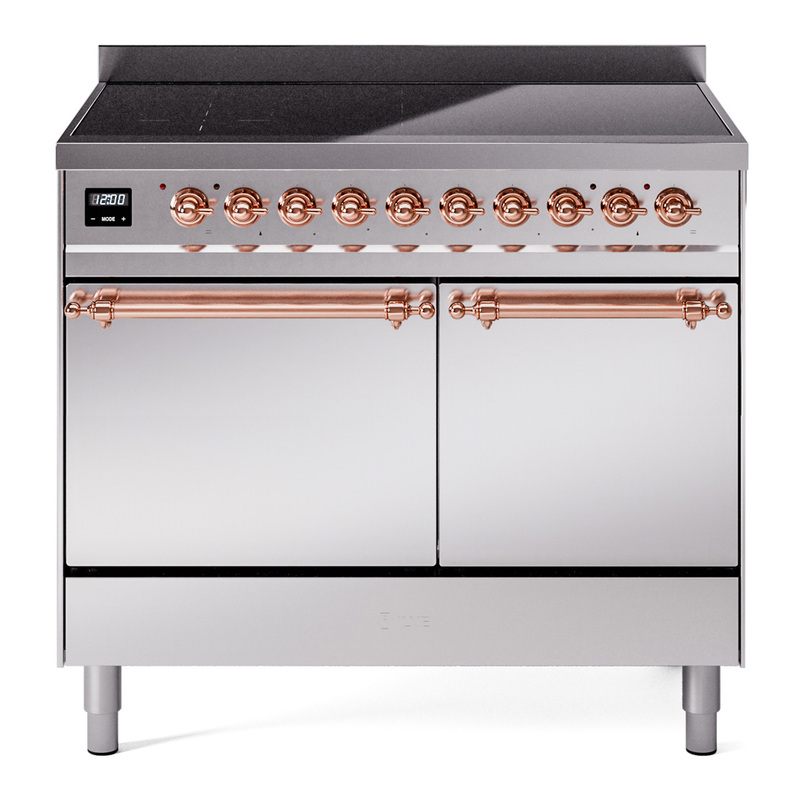 ILVE UPDI406QNMPSSP Nostalgie II 40 inch Induction Range (Solid Door, Stainless Steel, Copper)