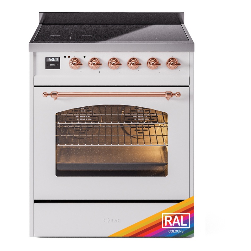 ILVE UPI304NMPRAP Nostalgie II 30 inch Induction Range (Triple Glass Door, RAL, Copper)