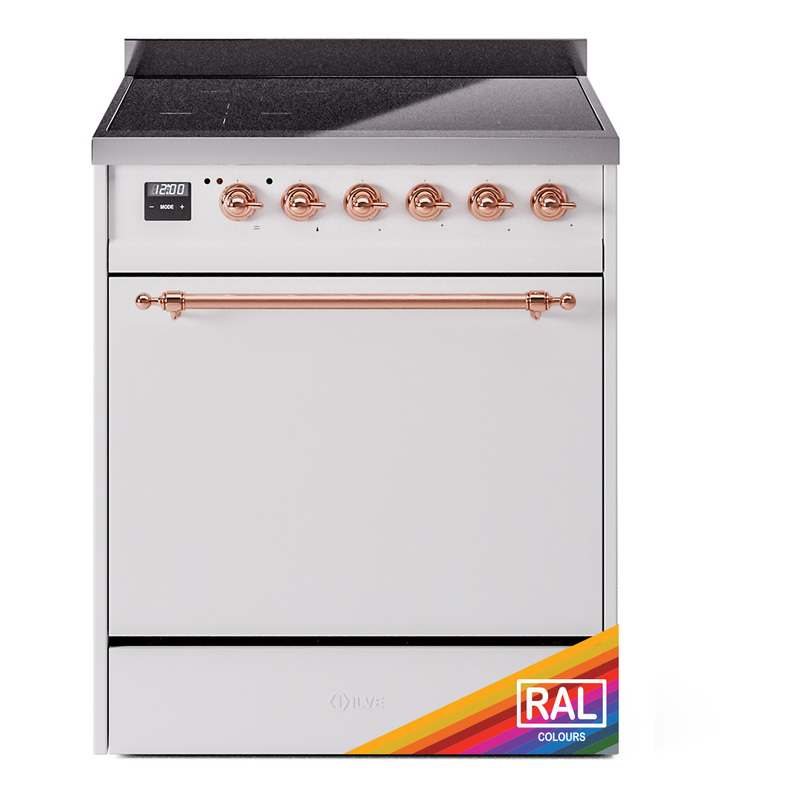 ILVE UPI304QNMPRAP Nostalgie II 30 inch Induction Range (Solid Door, RAL, Copper)