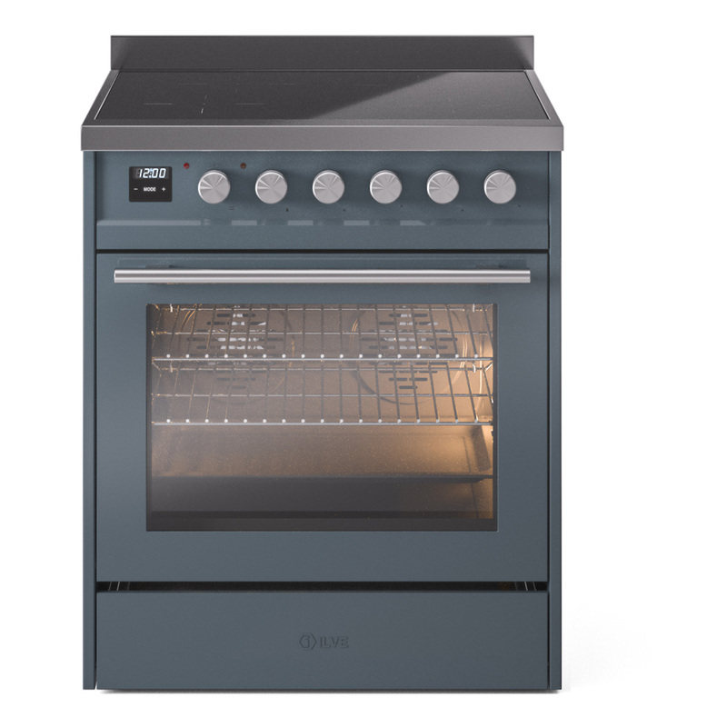ILVE UPI304WMPBG Professional Plus II 30 inch Induction Range  (Triple Glass Door, Blue Grey)
