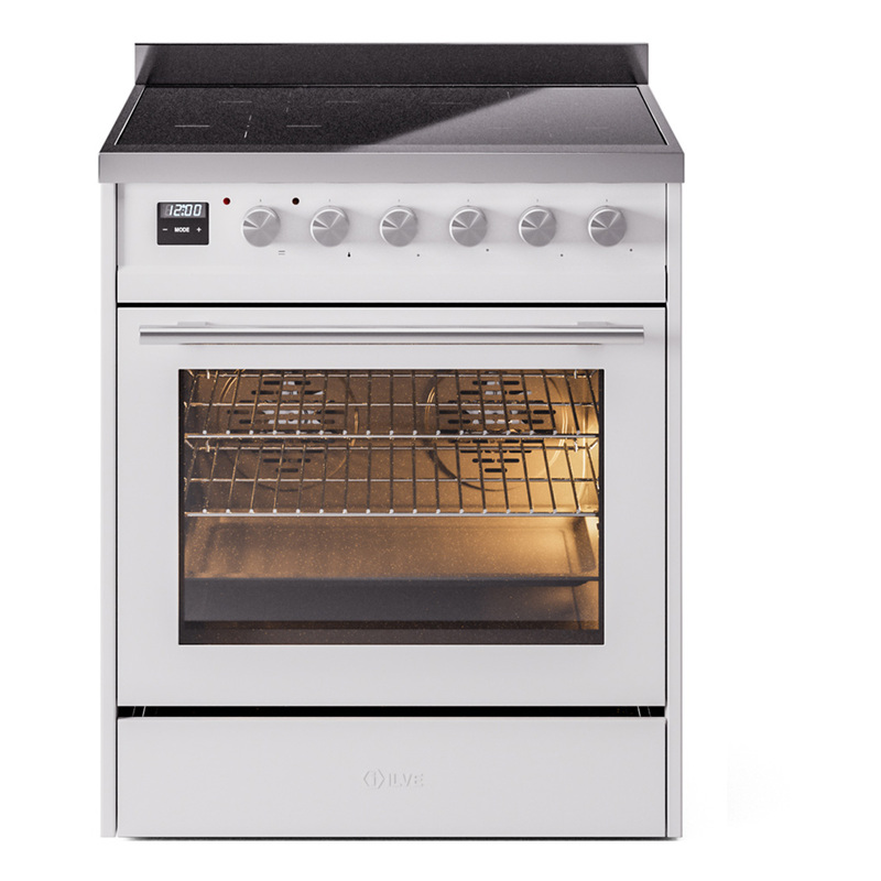ILVE UPI304WMPWH Professional Plus II 30 inch Induction Range  (Triple Glass Door, White)