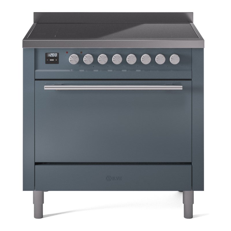 ILVE UPI366QMPBG Professional Plus II 36 inch Induction Range (Solid Door, Blue Grey)