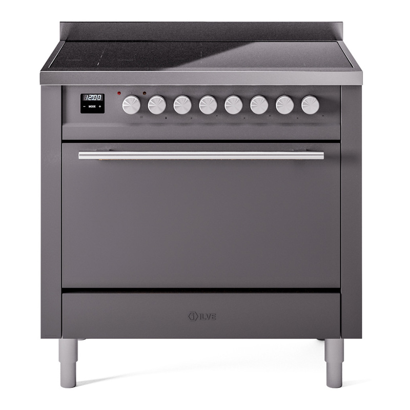 ILVE UPI366QMPMG Professional Plus II 36 inch Induction Range (Solid Door, Graphite Matte)