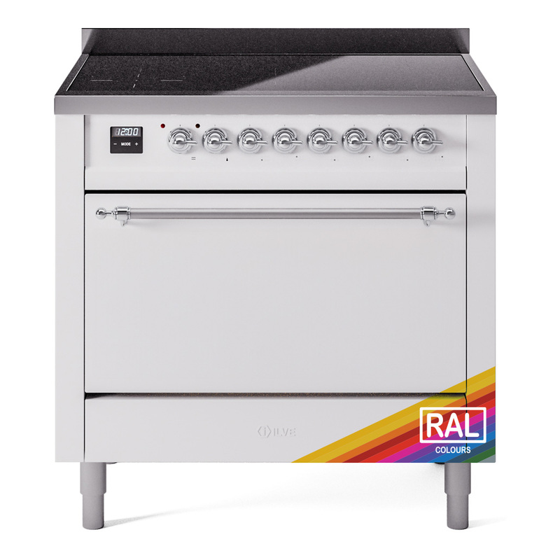 ILVE UPI366QNMPRAC Nostalgie II 36 inch Induction Range (Solid Door, RAL, Chrome)