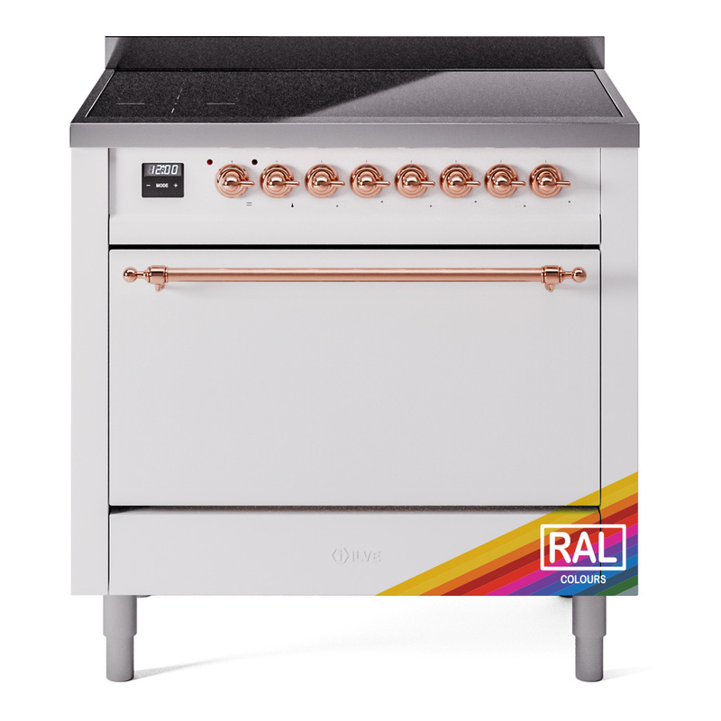 ILVE UPI366QNMPRAP Nostalgie II 36 inch Induction Range (Solid Door, RAL, Copper)