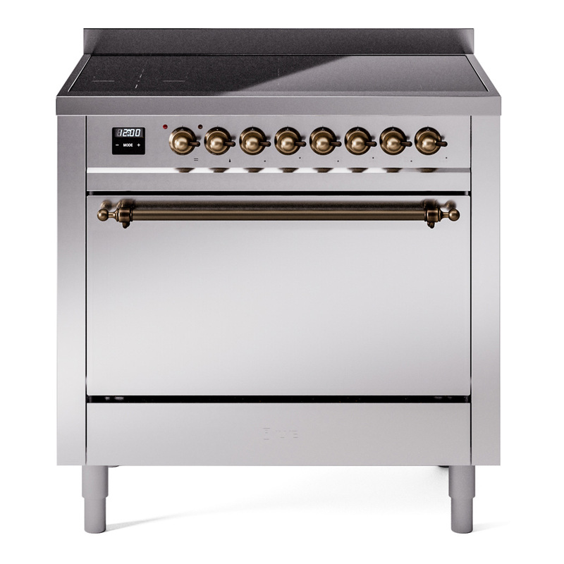 ILVE UPI366QNMPSSB Nostalgie II 36 inch Induction Range (Solid Door, Stainless Steel, Burnished)