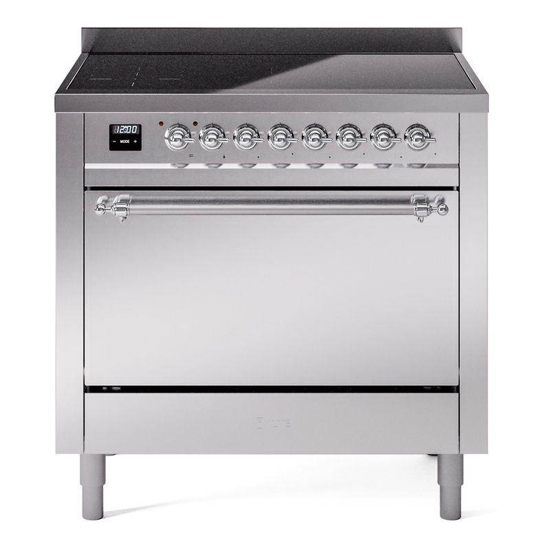 ILVE UPI366QNMPSSC Nostalgie II 36 inch Induction Range (Solid Door, Stainless Steel, Chrome)