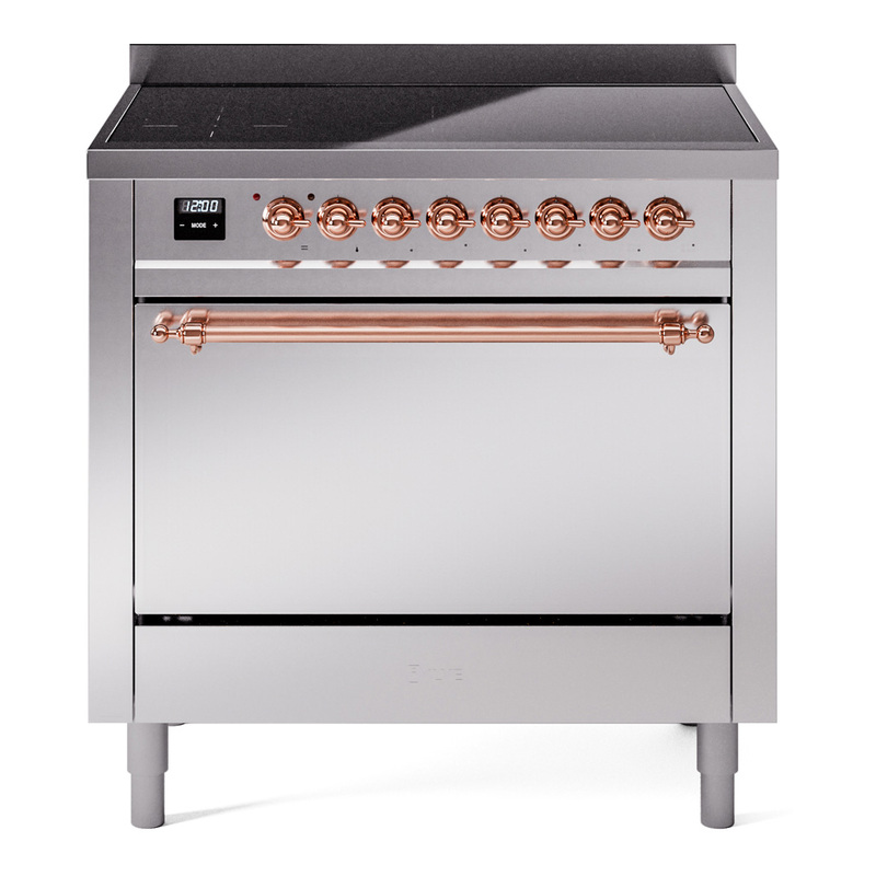 ILVE UPI366QNMPSSP Nostalgie II 36 inch Induction Range (Solid Door, Stainless Steel, Copper)