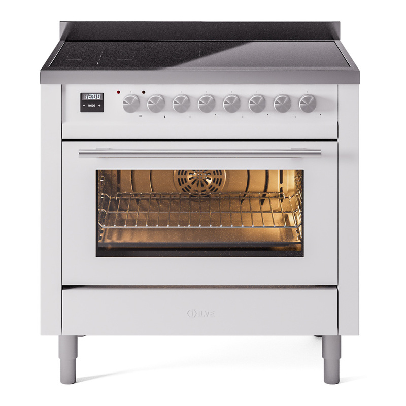 ILVE UPI366WMPWH Professional Plus II 36 inch Induction Range (Triple Glass Door, White)