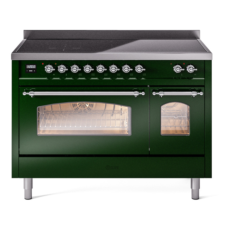 ILVE UPI486NMPEGC Nostalgie II 48 inch Induction Range  (Triple Glass Door, Emerald Green, Chrome)