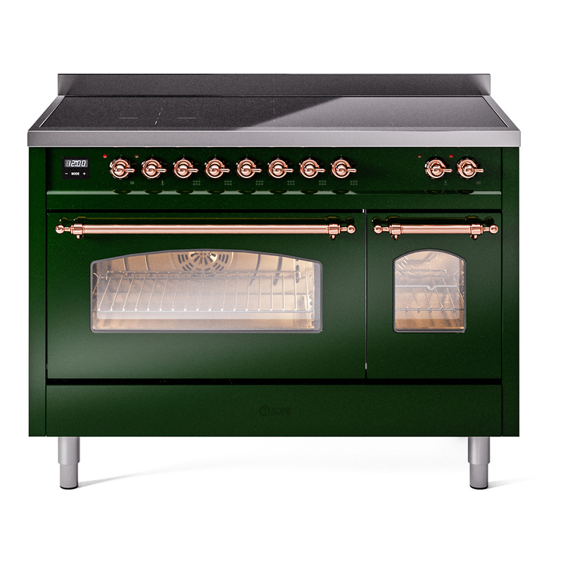ILVE UPI486NMPEGP Nostalgie II 48 inch Induction Range  (Triple Glass Door, Emerald Green, Copper)