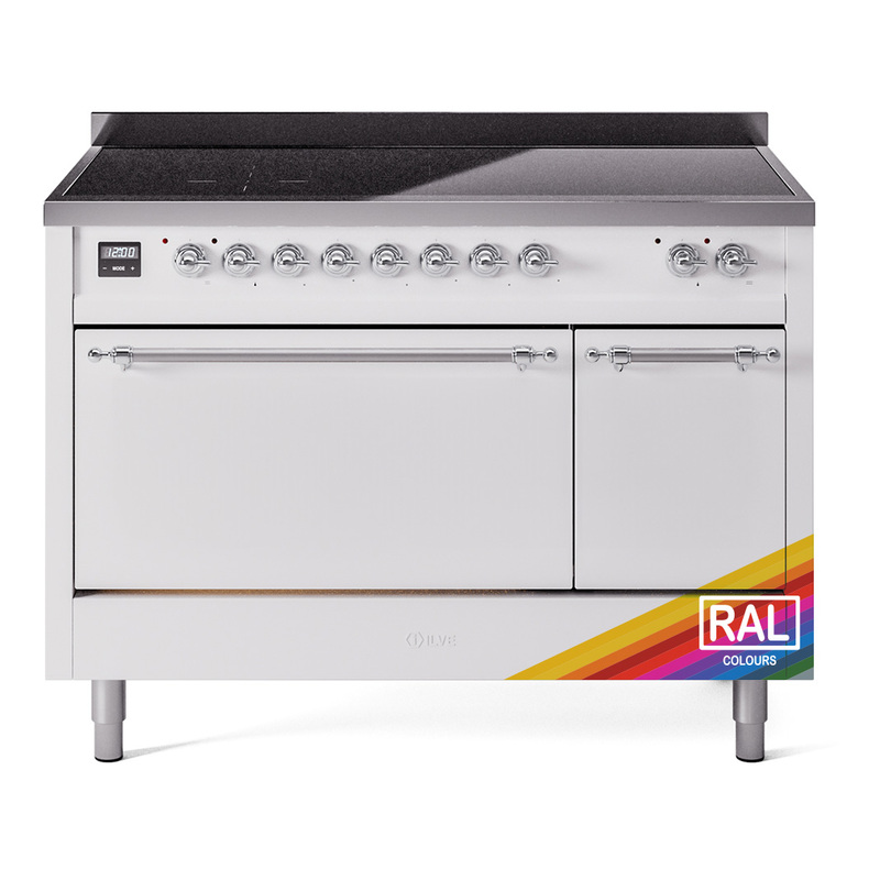 ILVE UPI486QNMPRAC Nostalgie II 48 inch Induction Range  (Solid Door, RAL, Chrome)