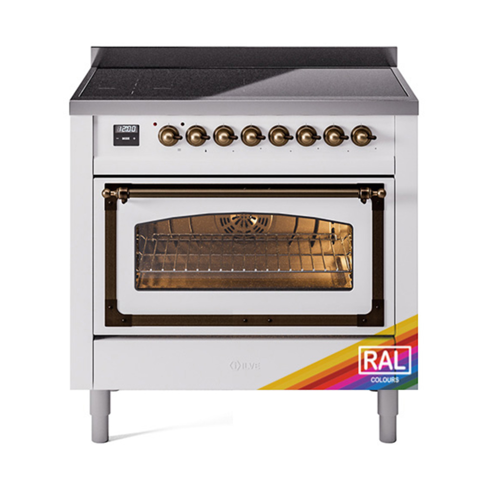 ILVE UNI366NMPRAB Nostalgie II Noblesse 36 inch Induction Range  (Triple Glass Door, RAL, Burnished)