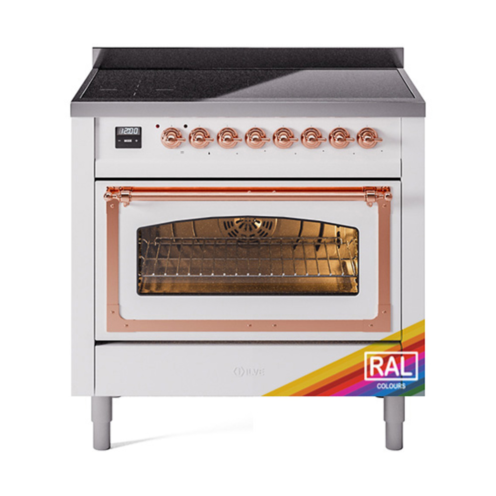 ILVE UNI366NMPRAP Nostalgie II Noblesse 36 inch Induction Range  (Triple Glass Door, RAL, Copper)