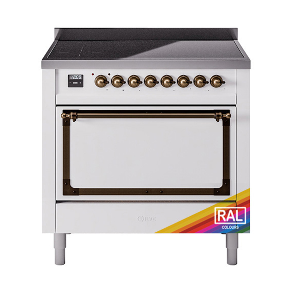 ILVE UNI366QNMPRAB Nostalgie II Noblesse 36 inch Induction Range  (Solid Door, RAL, Burnished)