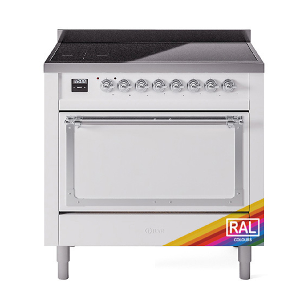 ILVE UNI366QNMPRAC Nostalgie II Noblesse 36 inch Induction Range  (Solid Door, RAL, Chrome)