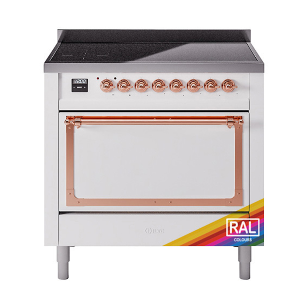 ILVE UNI366QNMPRAP Nostalgie II Noblesse 36 inch Induction Range  (Solid Door, RAL, Copper)
