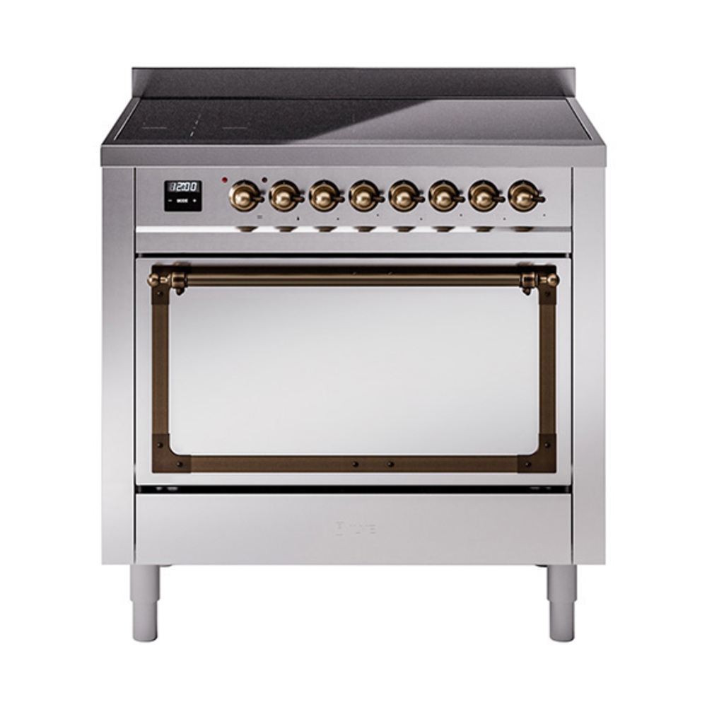 ILVE UNI366QNMPSSB Nostalgie II Noblesse 36 inch Induction Range  (Solid Door, Stainless Steel, Burnished)