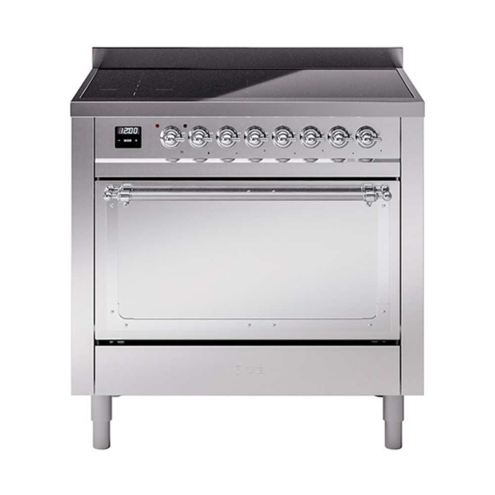 ILVE UNI366QNMPSSC Nostalgie II Noblesse 36 inch Induction Range  (Solid Door, Stainless Steel, Chrome)