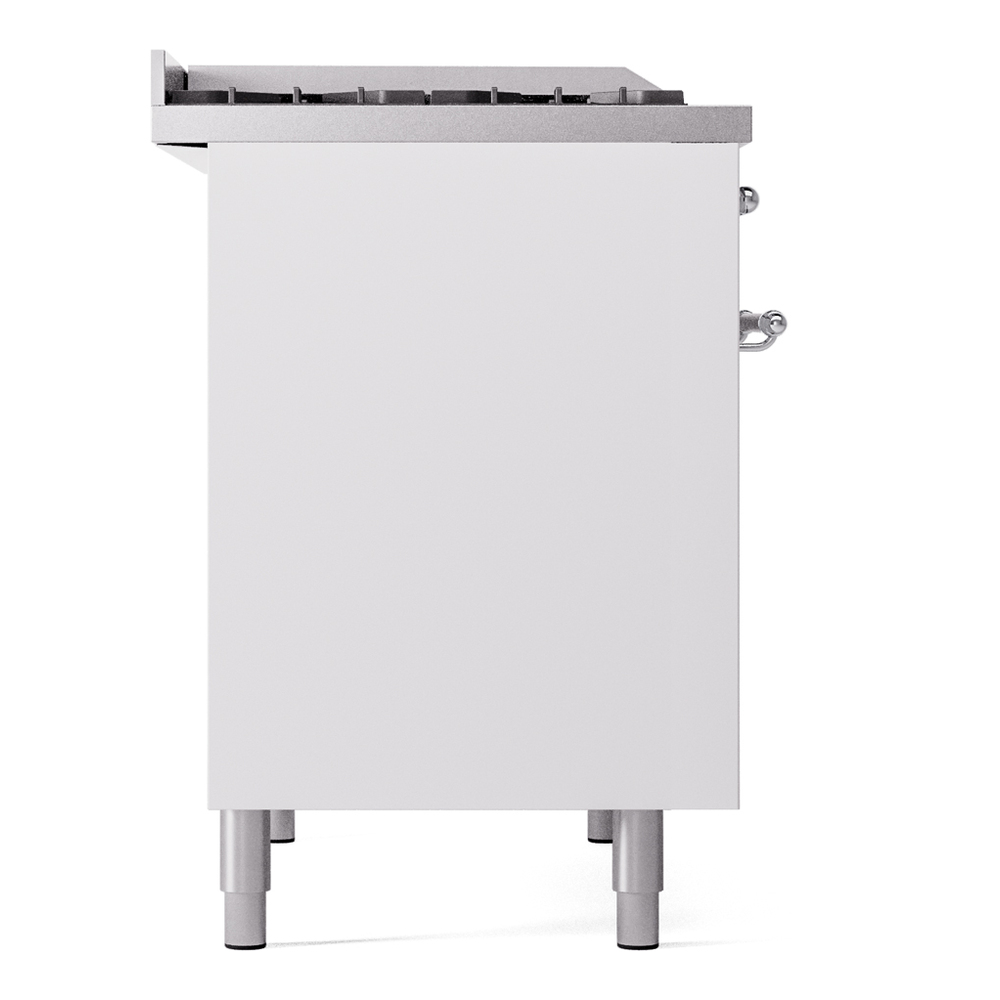 ILVE UPD40FNMPWHCLP Nostalgie II 40" Dual Fuel Range, left side view