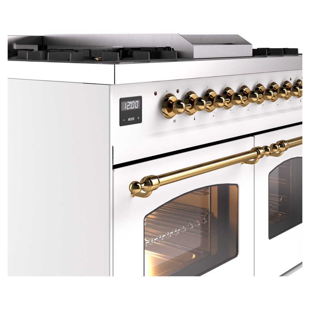 ILVE UPD40FNMPWHGLP Nostalgie II 40" Dual Fuel Range, details