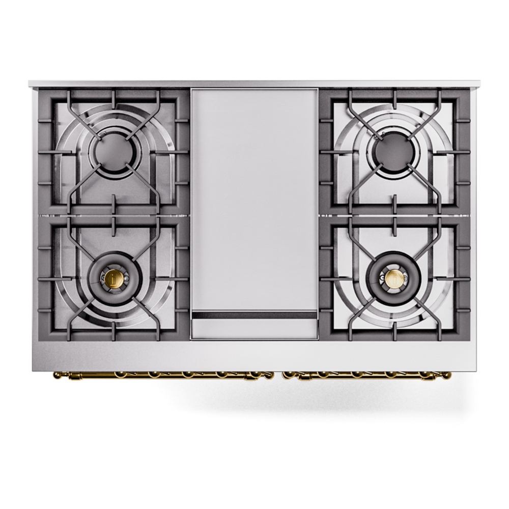 ILVE UPD40FNMPWHGLP Nostalgie II 40" Dual Fuel Range, top view
