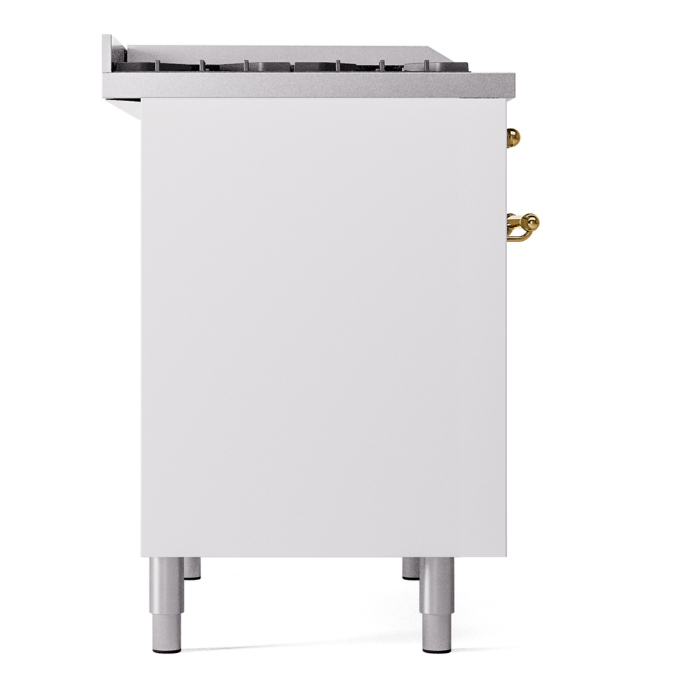 ILVE UPD40FNMPWHGLP Nostalgie II 40" Dual Fuel Range, left side view