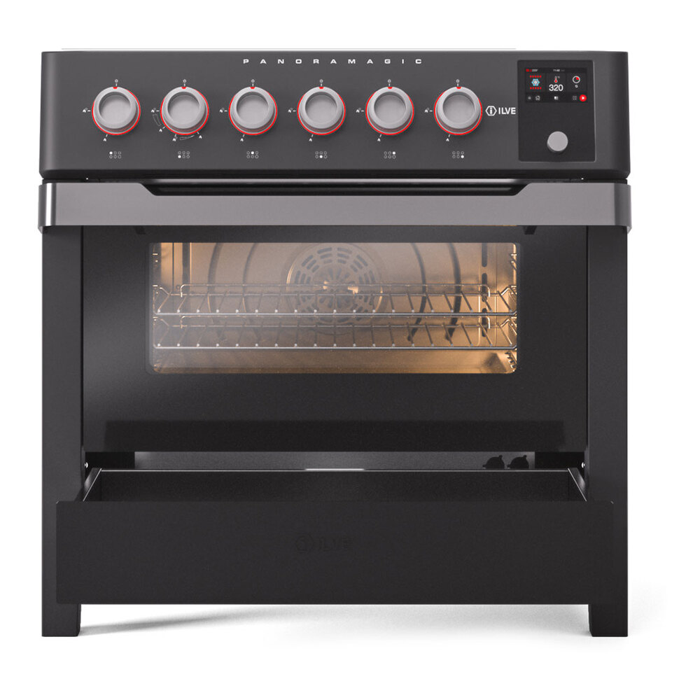 ILVE_UPMI09S3MK_Panoramagic_36"_Induction_Range_drawer_opened